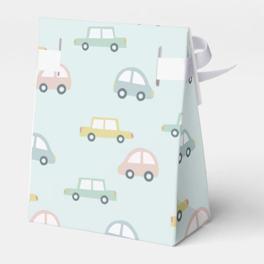 Car Pattern Blue Boy Baby Dusche Geschenkschachtel (Rückseite)
