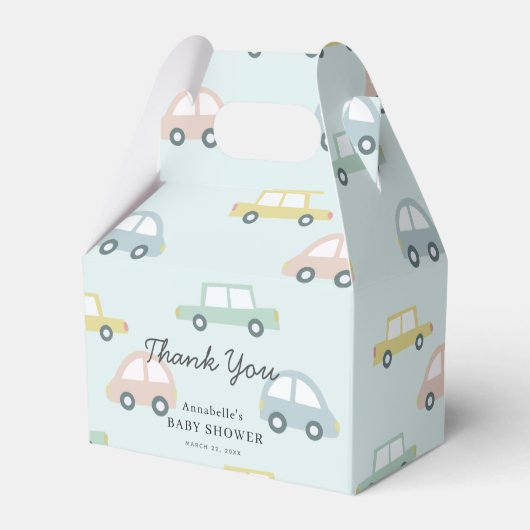 Car Pattern Blue Girl Baby Showbox Geschenkschachtel (Vorderseite)