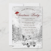 Car Pine Tree Snow Forest Weihnachten Einladung (Vorderseite)