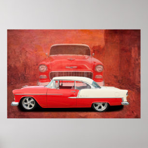 Car Poster 1955 1956 Chevy 55 56