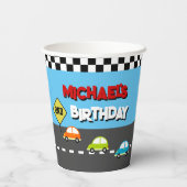 Car Race Boy Geburtstagsparty Pappbecher (Rückseite)