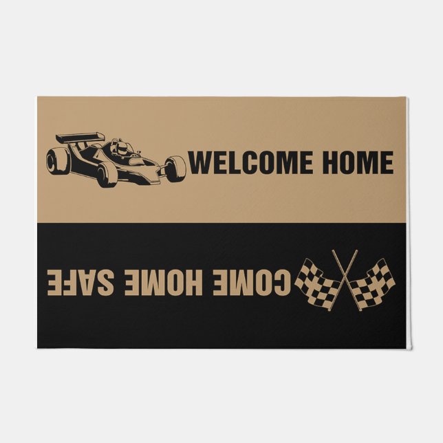 Car Race Doormat , Kid's Room Doormat Fußmatte (Vorderseite)