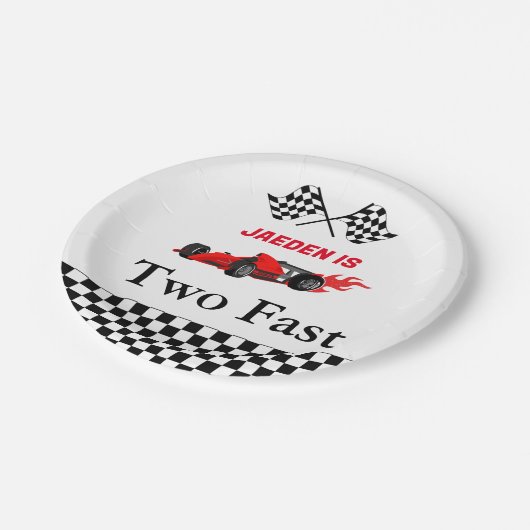 Car Race Junge 2. Party Pappteller (Schrägansicht)