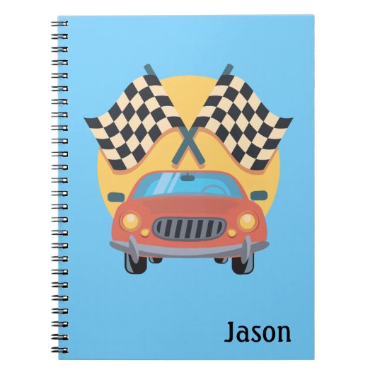 Car Racing Auto Themed Notebook Notizblock (Vorderseite)