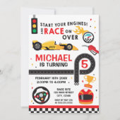 Car Racing Birthday kid Invitation Einladung (Vorderseite)