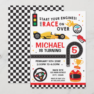Car Racing Birthday kid Invitation Einladung