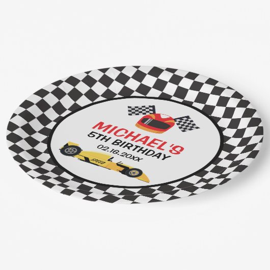 Car Racing Birthday Pappteller (Schrägansicht)