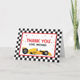 Car Racing  Birthday Thank you card Dankeskarte