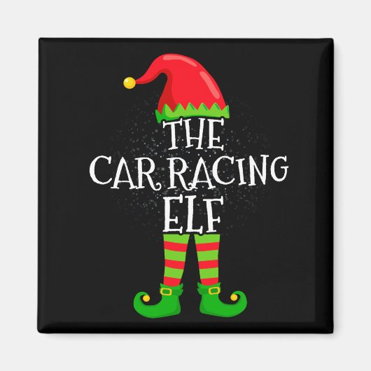Car Racing Elf Family Matching Christmas Group  Magnet (Vorne)