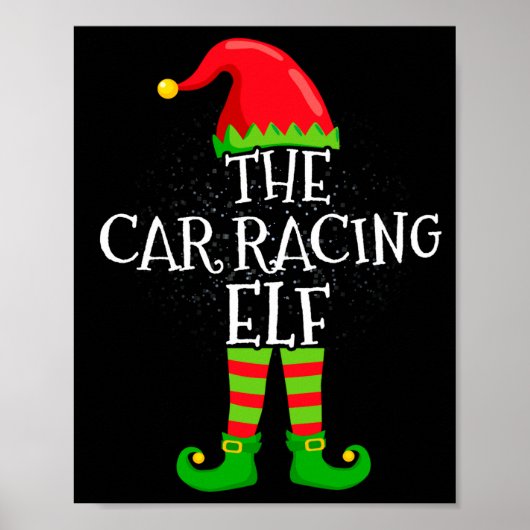 Car Racing Elf Family Matching Christmas Group Poster (Vorne)