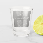 Car Racing Lover Silver Glitzer Streifen Name Schnapsglas (Rückseite)