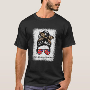 Car Racing Mamaw Messy Hair Bun Leopard Women Moth T-Shirt