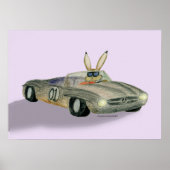 Car Racing Rabbit Poster (Vorne)