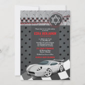Car Racing Racecar Bar Mitzvah Einladung (Vorderseite)