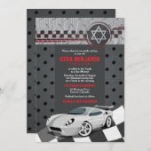 Car Racing Racecar Bar Mitzvah Einladung (Vorne/Hinten)