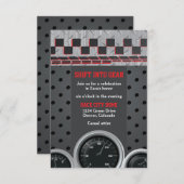 Car Racing Racecar Bar Mitzvah Empfang Begleitkarte (Vorne/Hinten)