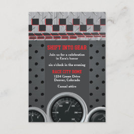 Car Racing Racecar Bar Mitzvah Empfang Begleitkarte