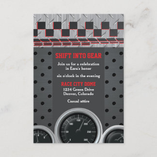 Car Racing Racecar Bar Mitzvah Empfang Begleitkarte