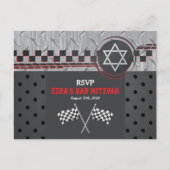 Car Racing Racecar Bar Mitzvah UAWG Postkarte (Vorderseite)