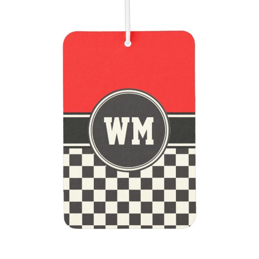 Car Racing / Schachmuster + Ihr Backgr. Ideen Autolufterfrischer (Vorderseite)