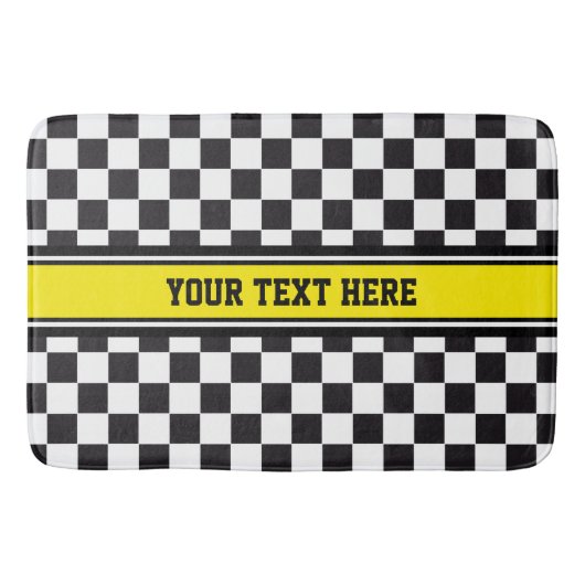 Car Racing / Schachmuster + Ihr Backgr. Ideen Badematte (Vorderseite)