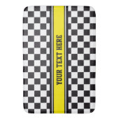 Car Racing / Schachmuster + Ihr Backgr. Ideen Badematte (Vorderseite Vertikal)