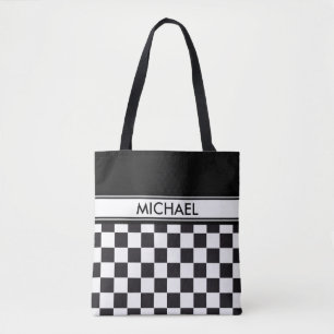Car Racing / Schachmuster + Ihr Backgr. Ideen Tasche