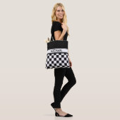 Car Racing / Schachmuster + Ihr Backgr. Ideen Tasche (Am Model)