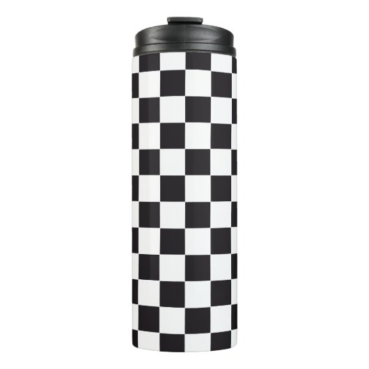 Car Racing / Schachmuster + Ihr Backgr. Ideen Thermosbecher (Vorderseite)
