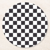 Car Racing / Schachmuster + Ihr Backgr. & Text Runder Pappuntersetzer (Vorderseite)