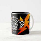 Car Racing Team Scheckte Flag Sportdesign Cool Zweifarbige Tasse (VorderseiteRechts)