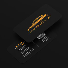 Car Rent Cab Driver Black Orange Chauffeur Visitenkarte