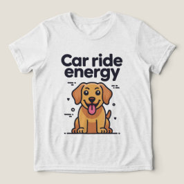 Car Ride Energy Golden Retriever Puppy Dog T-Shirt Tri-Blend Shirt