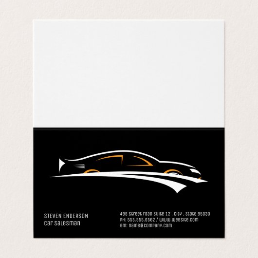 Car Salesman | Autosymbol Visitenkarten (Außenseite Aufgefaltet)