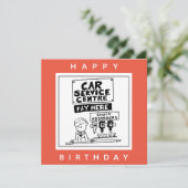 Car Service Center Mechanik und Stoßdämpfer. Karte (Stehend Vorderseite)