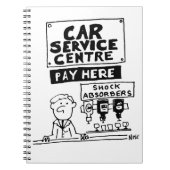 Car Service Center Mechanik und Stoßdämpfer Notizblock (Vorderseite)