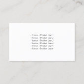 Car Service Icons Black Business Card Visitenkarte (Rückseite)