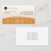Car Service Icons Orange Business Card Visitenkarte (Vorne/Hinten)