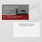 Car Service Uber Driver Business Cards Visitenkarte (Vorne/Hinten)