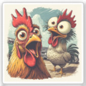 “Car Show Glam” Cheesy Chickens Vinyl Sticker (Vorderseite)