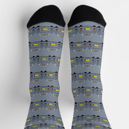Car Socks Lapis Grau Figaro Muster Monogram Socken (Oben)