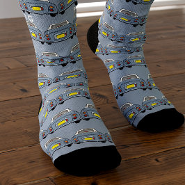 Car Socks Lapis Grau Figaro Muster Monogram Socken