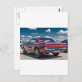 Car Sports Mustang Red Muscle Motor Gears Metal Postkarte (Vorne/Hinten)