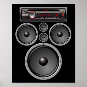 Car Stereo Lautsprecher System Audio Halloween Kos Poster