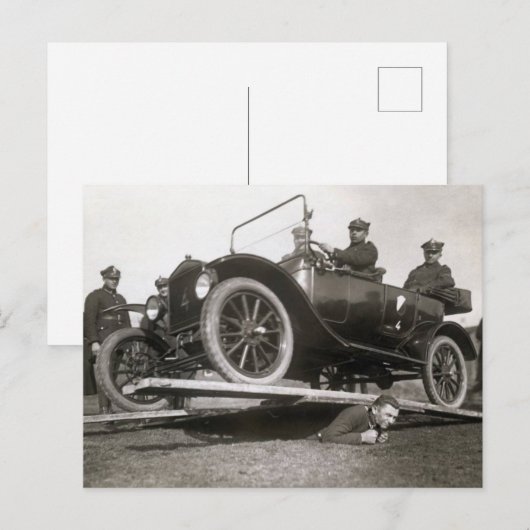 Car Stunt Postkarte (Vorne/Hinten)