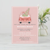 Car Truck Frohe Weihnachts-Brunch Abendessen Rose Einladung (Stehend Vorderseite)