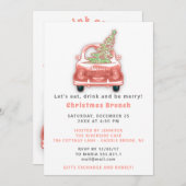 Car Truck Frohe Weihnachts Brunch Dinner Weiß Einladung (Vorne/Hinten)