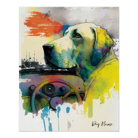 Car, Vehicle - Labrador Retriever Dog 004 Poster (Vorderseite)