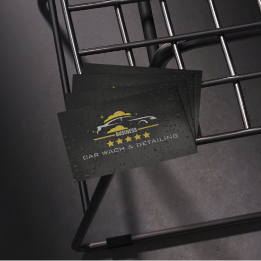 Car Wach & Auto detailing rofessional Water black Visitenkarte