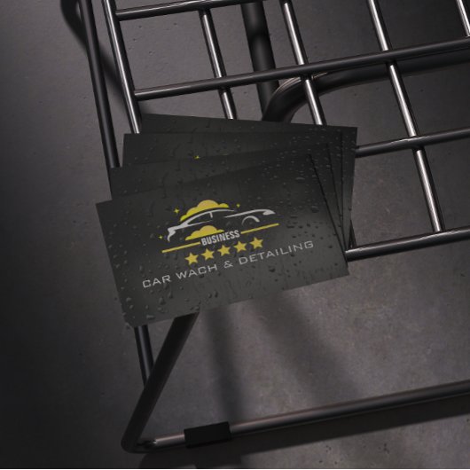 Car Wach & Auto detailing rofessional Water black Visitenkarte